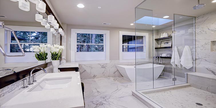tipos de suelo para la reforma de un baño | Cubicup reformar baño con mármol