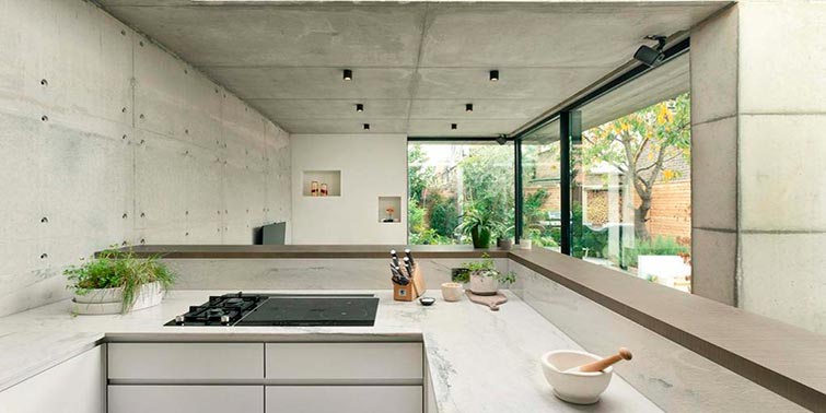 reforma de cocina con hormigón