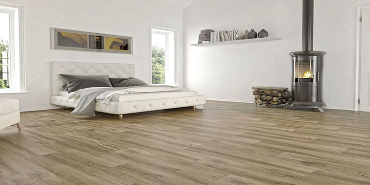 suelo porcelánico de imitación en madera | Cubicup dormitorio con suelo porcelánico imitación madera