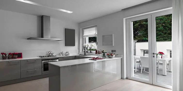 cocina pequeña con península