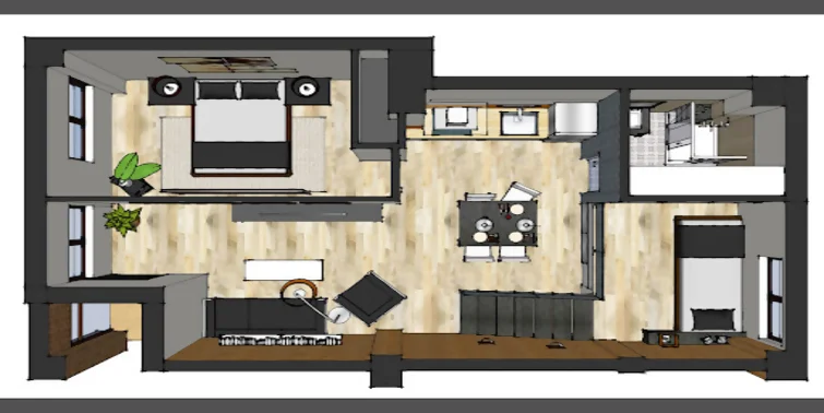 distribución de una casa | Cubicup plano de cambio de distribución en vivienda