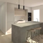 Render 3D reforma cocina proyecto Benicalap Valencia